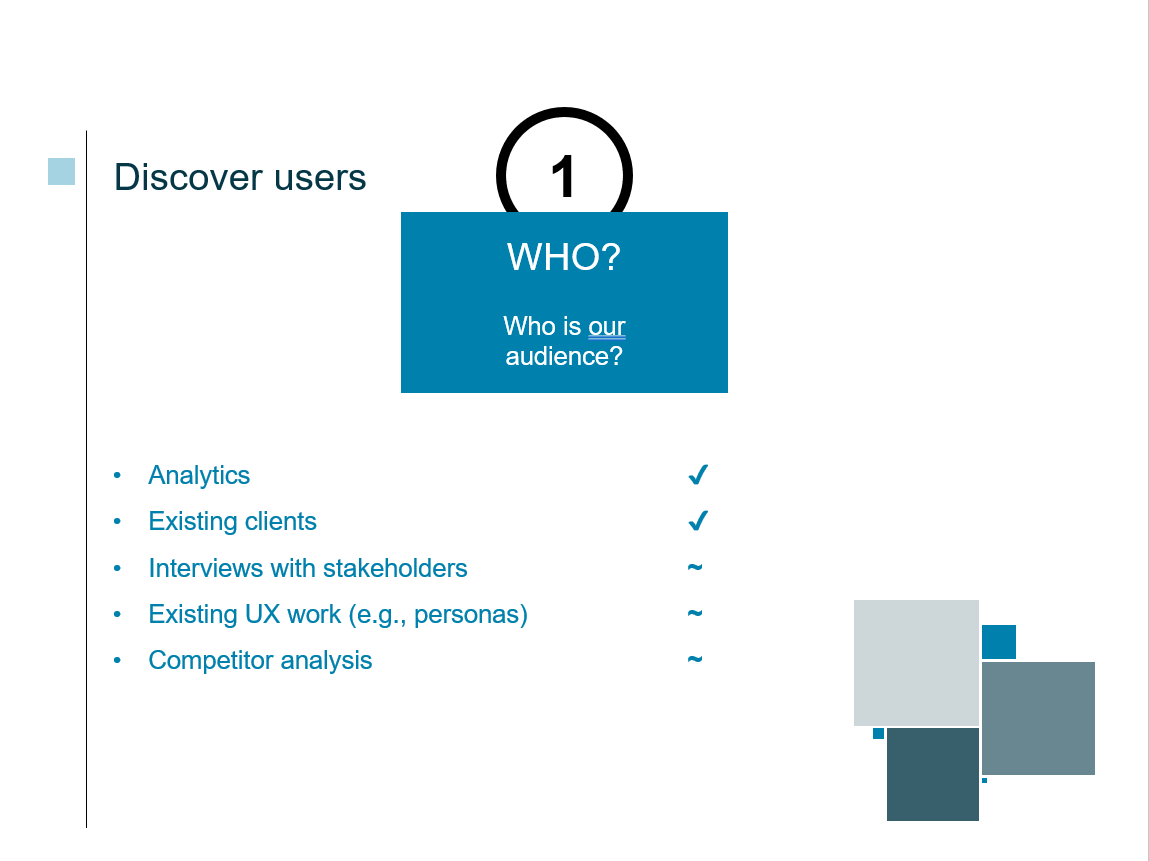 A third slide from a presentation about my UX approach
