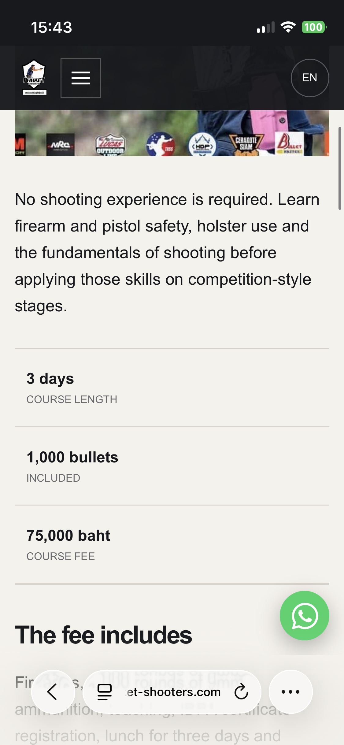 The new courses page