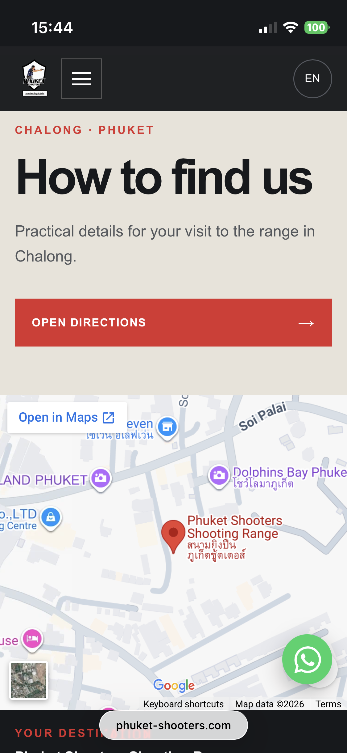 The new 'Find us' page with interactive map